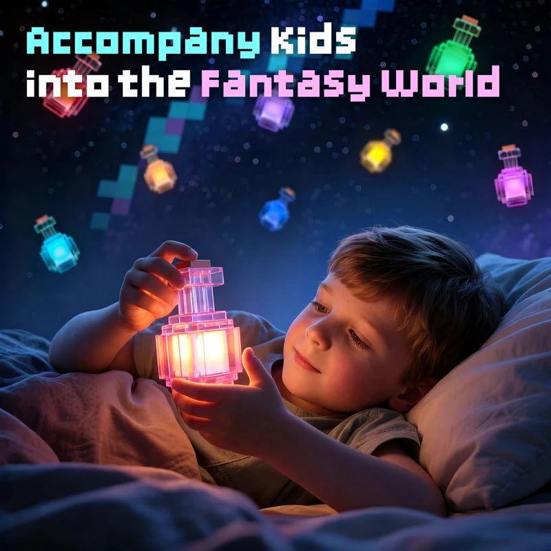 Magiczna Butelka LED – Lampka Nocna Pixel Art 7 Kolorów